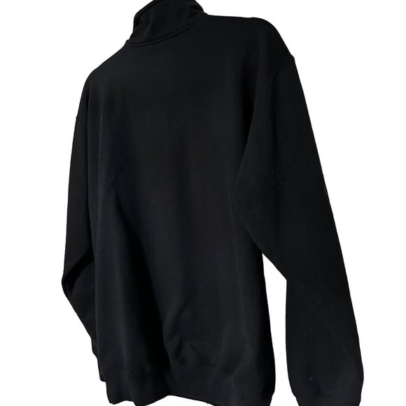Gildan Black Half Zip Long Sleeve Pullover Sweatshirt Women Medium 1557 - Picture 4 of 4